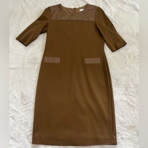 Doncaster Sheath Dress with Leather Accents - Size 10